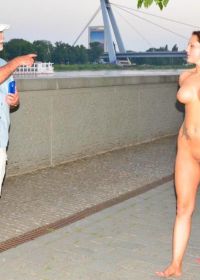 Naked women in public places
