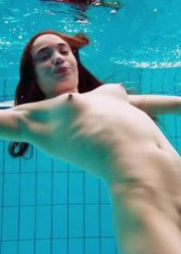 Naked girls swimming