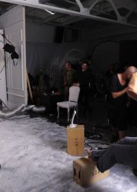 Naked models behind the scenes