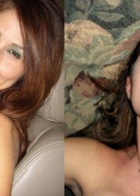 Naked wives covered in cum