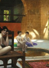 In a women s bathhouse