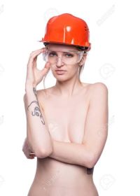 Naked on a construction site