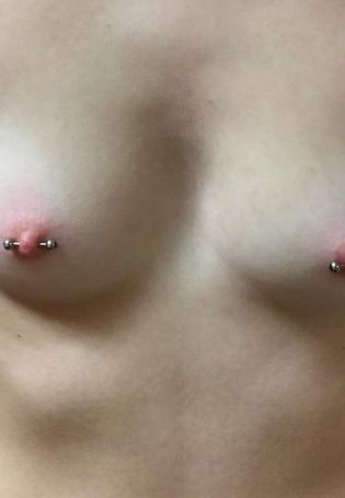 Chic breasts with piercings