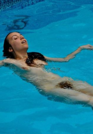 Swimming naked in the pool