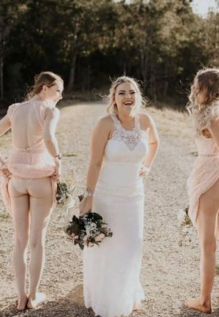 Naked brides at a wedding