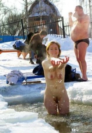 Naked on ice