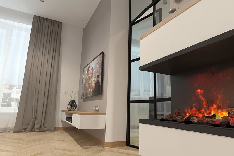 Electrolux electric fireplace 3320 in the interior of the living room