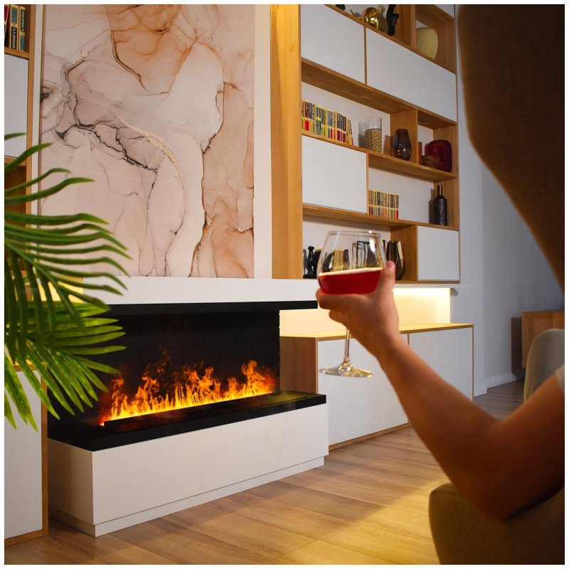 Modern electric fireplace with a focus of Schones Feuer 3D Fireline 1000