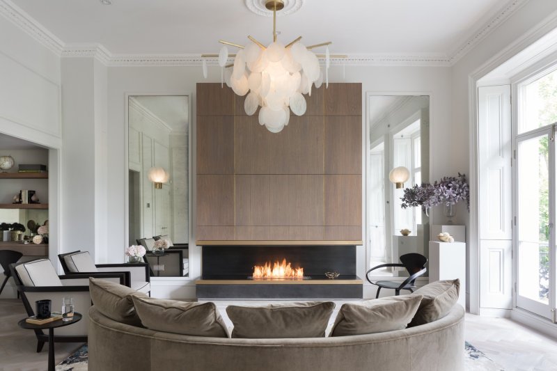 Fireplace in a modern interior