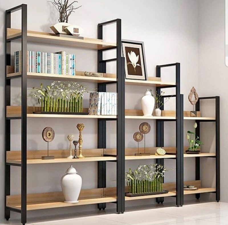 Shelving open with shelves