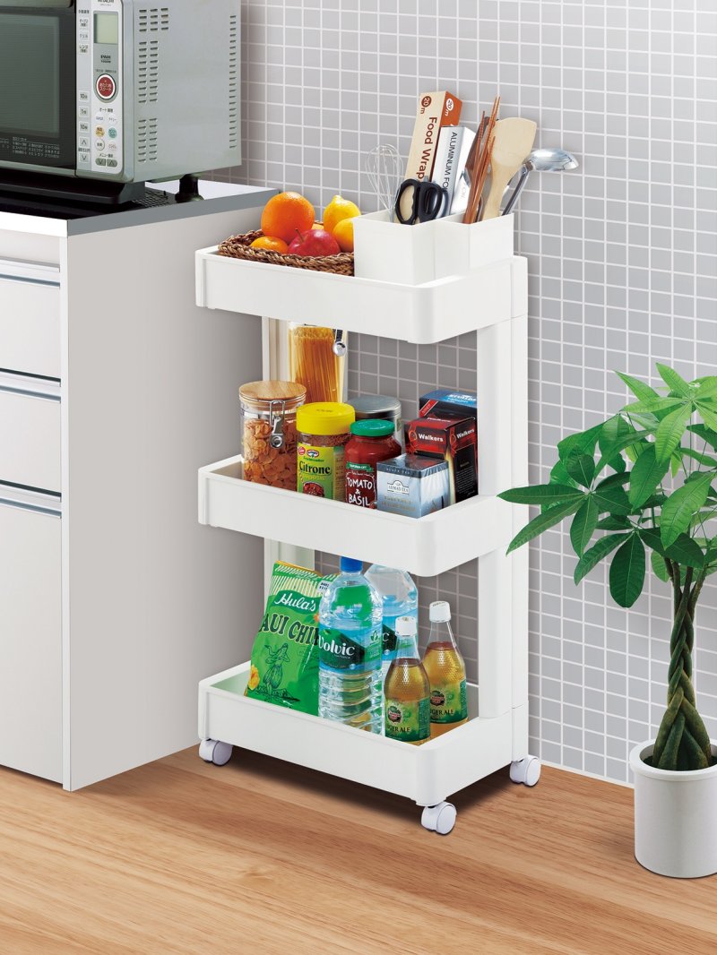 Ikea Shelving on wheels for the kitchen