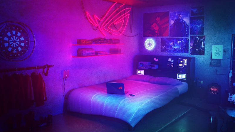 The room is neon