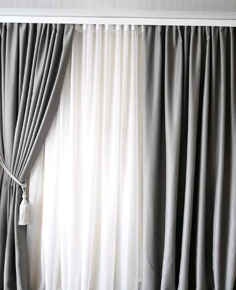 Blackout curtains are gray