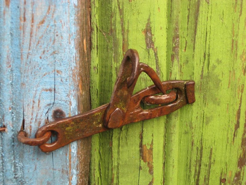 Old bolts on the door