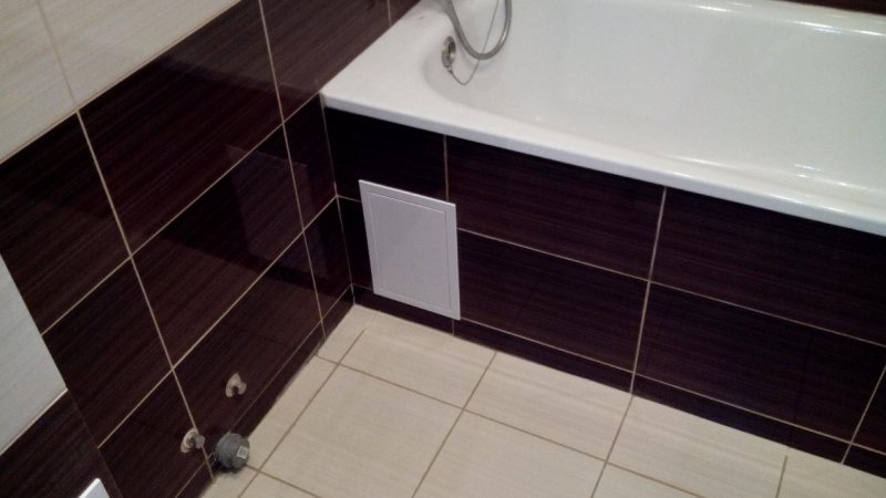 Tiles under the bathroom