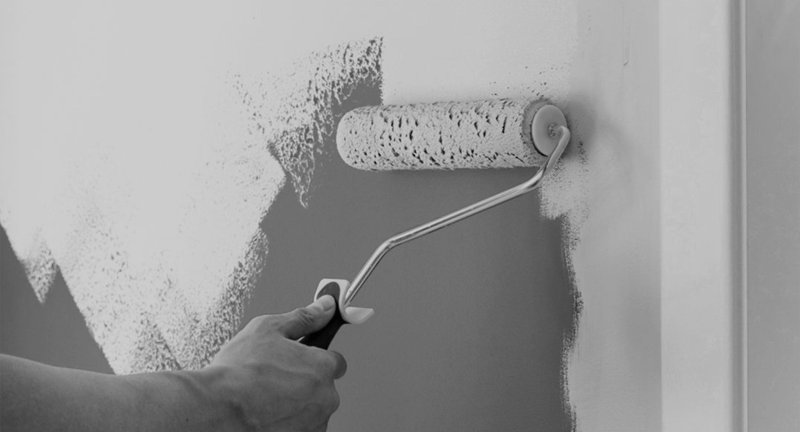 Water -based paint on the wall