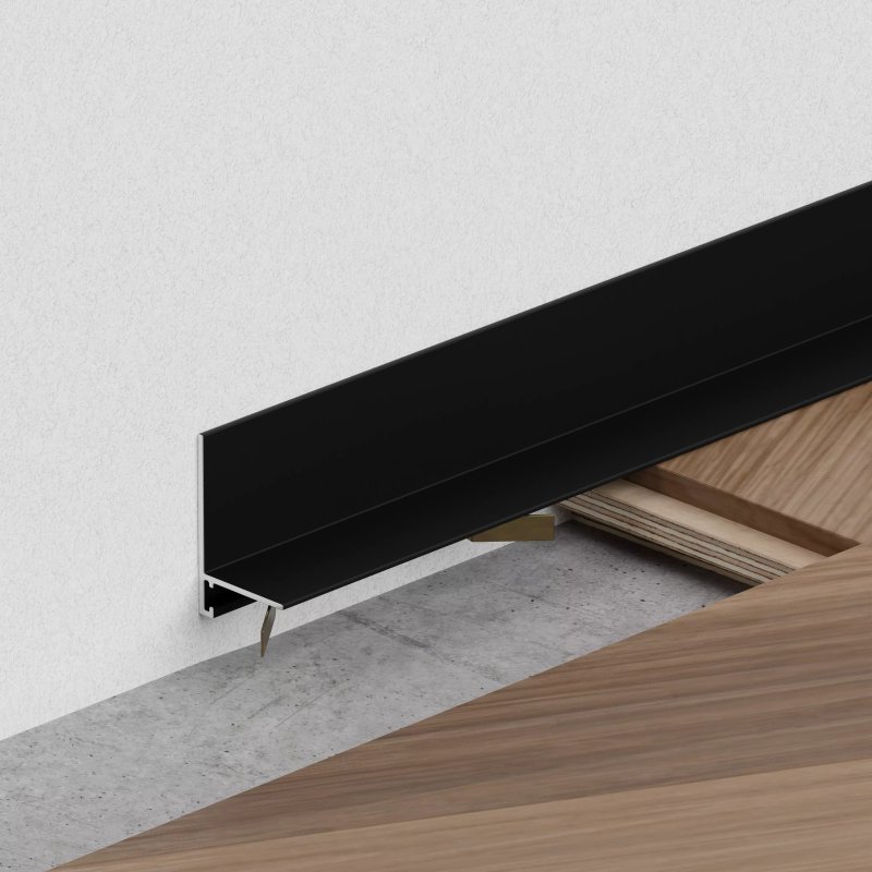 The skirting board is slit