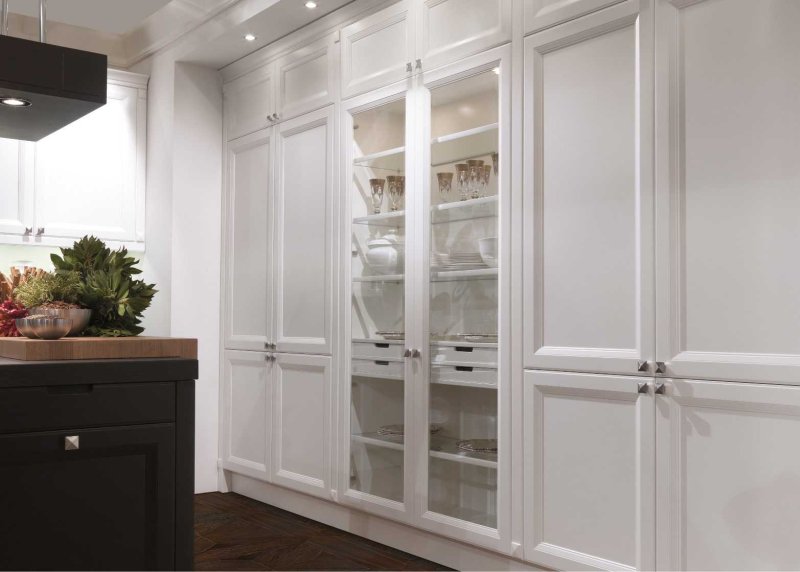 Neoclassic cabinet is white