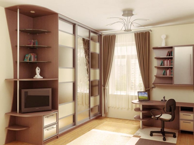 Living room with a built -in closet