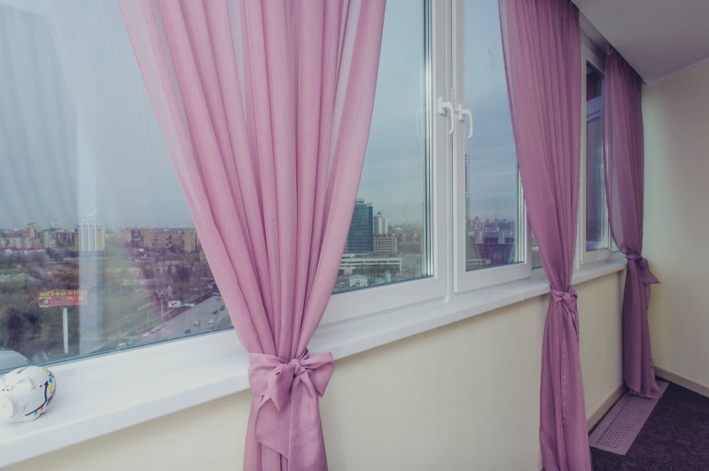 Curtains on the balcony