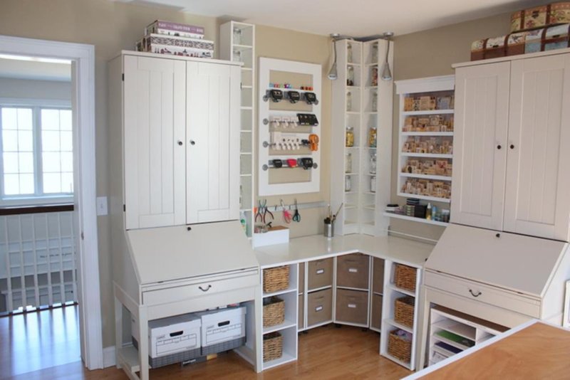 Cabinets for a sewing workshop