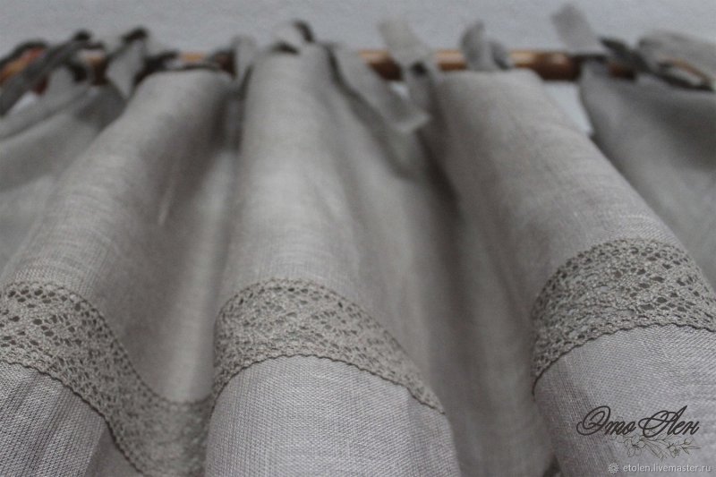 Linen curtains with lace