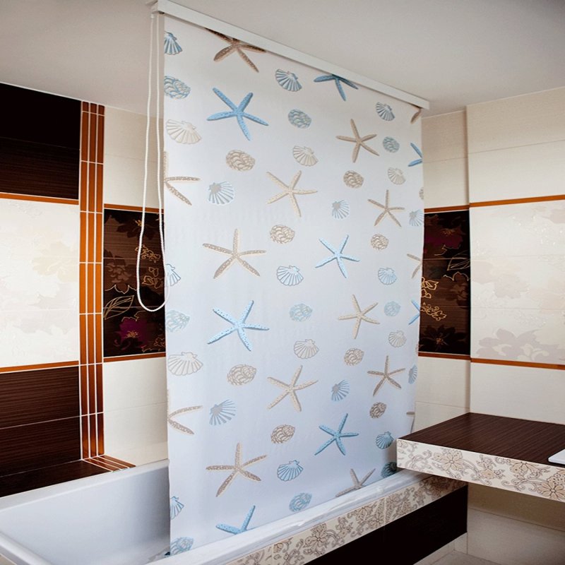 Roller curtain for the bathroom