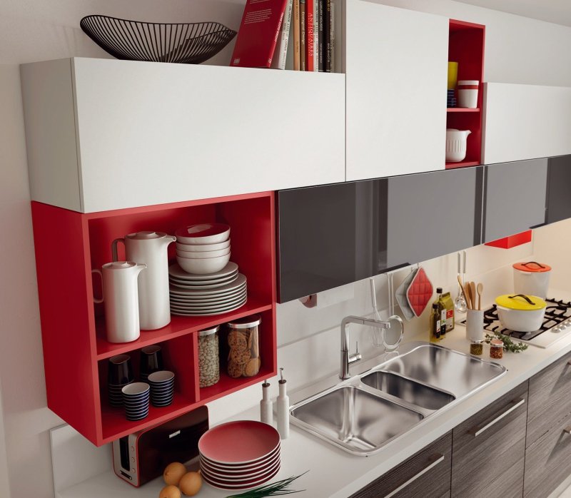 Kitchen with open shelves