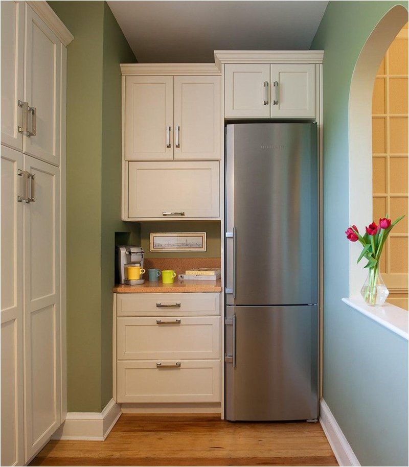 Refrigerator in a small kitchen