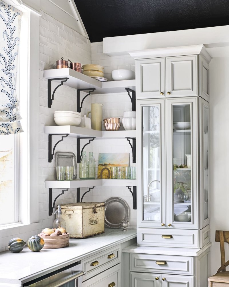 Kitchen with open shelves