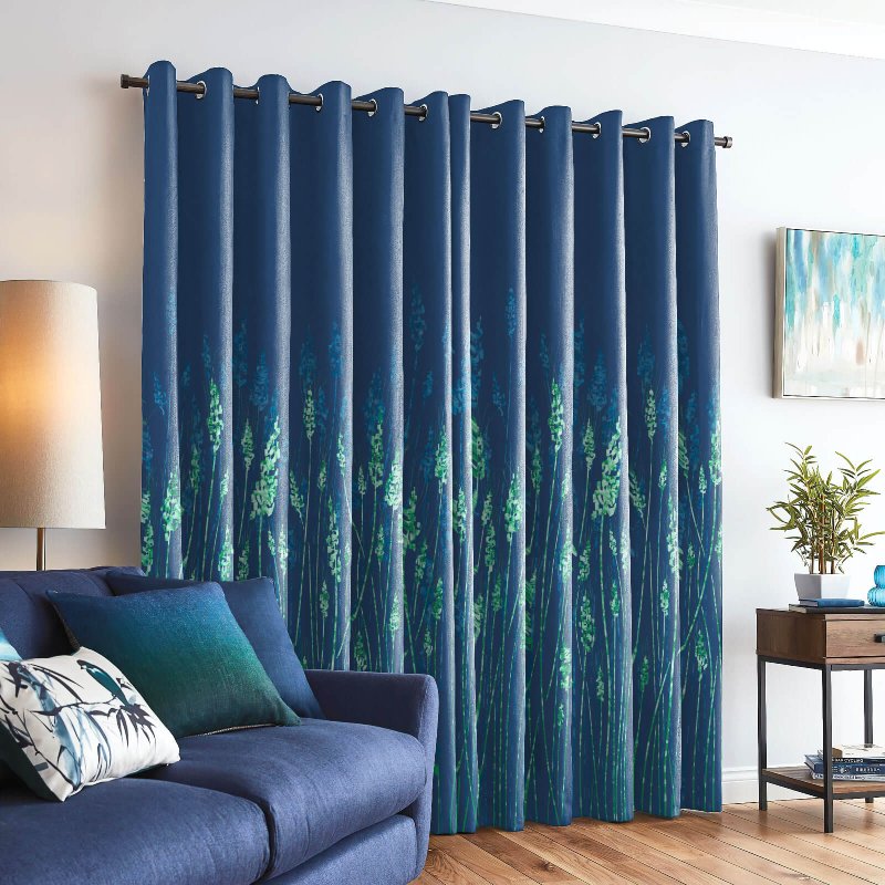 Dark blue curtains