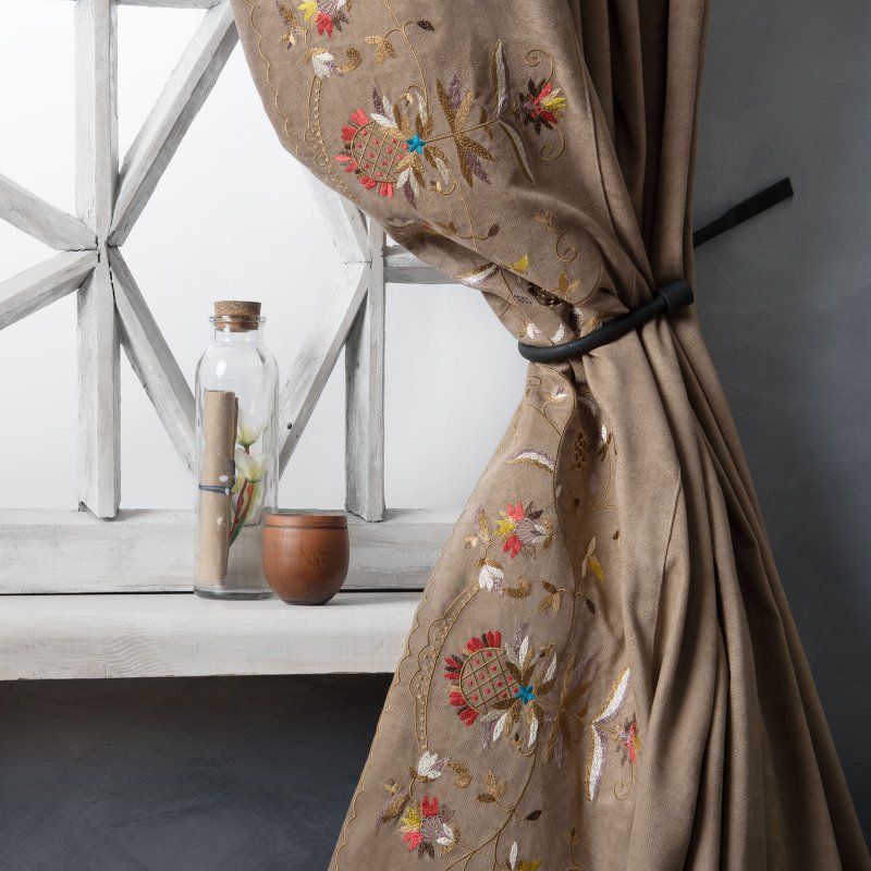 Curtains with embroidery