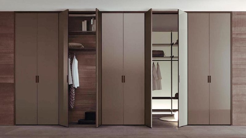 Wardrobe with folding doors