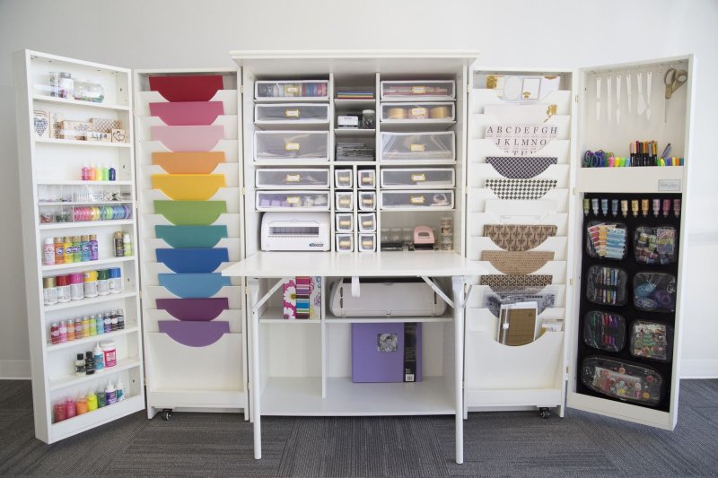 Scrapbox needlework cabinet