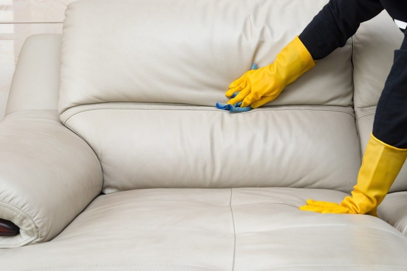 Dry cleaning of leather furniture