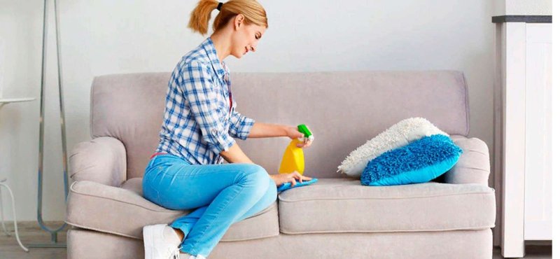 Cleaning the sofa