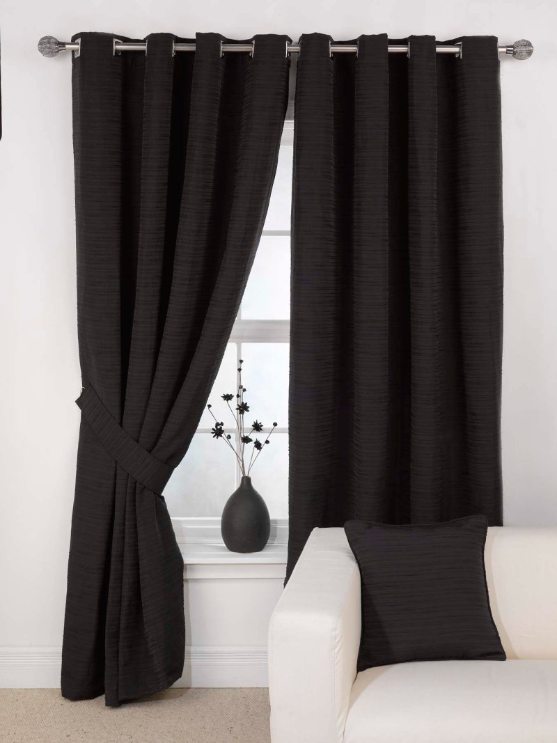 Black curtains in the interior