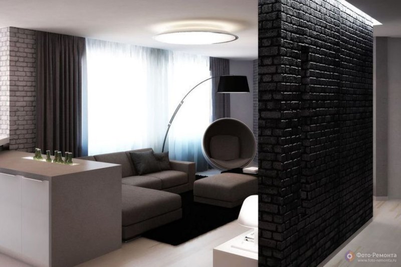 Black brick in the interior