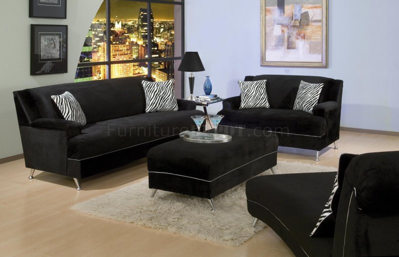 Black sofa in the interior