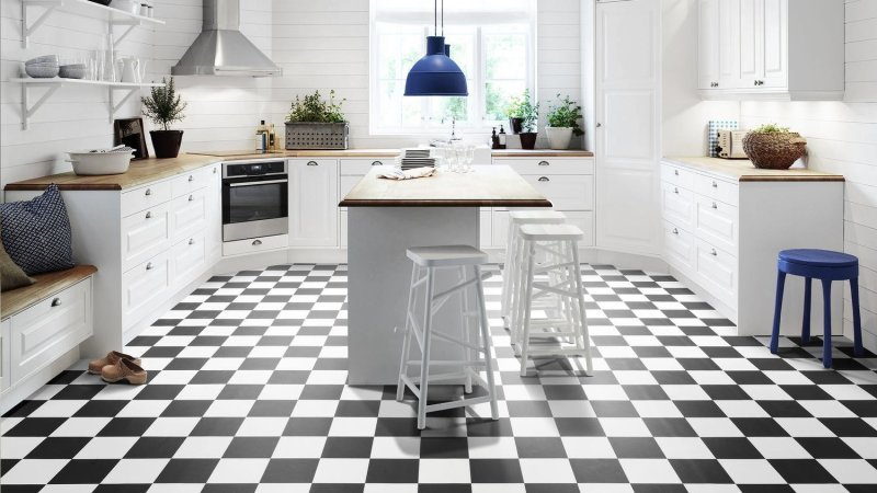 Black white linoleum