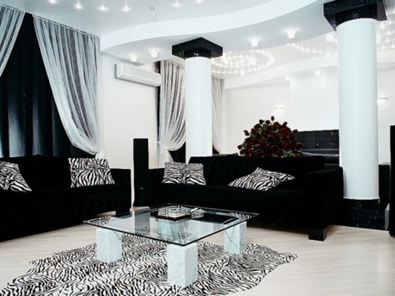 Black white interior