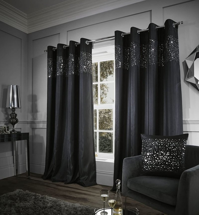 Black curtains