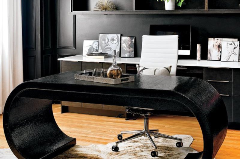 Black table in the interior