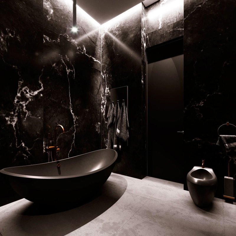 Dark -style bathroom