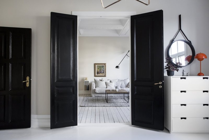 Black door interior