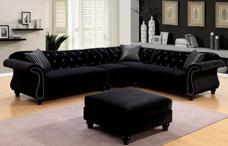 The sofa is black