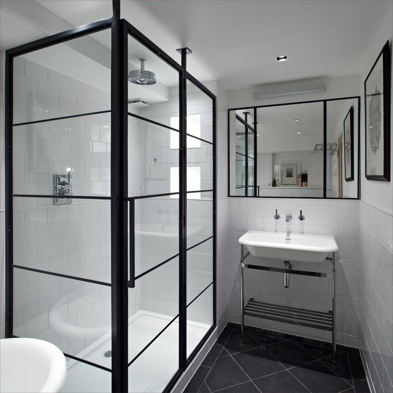 Shower partition in the style of loft