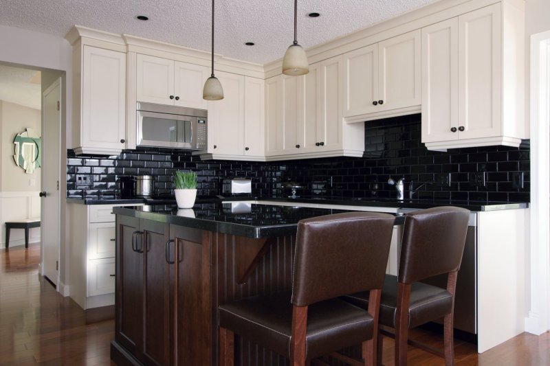 Black countertop kitchen