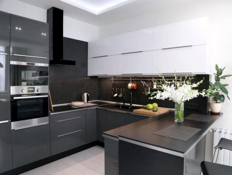 Dark gray kitchen