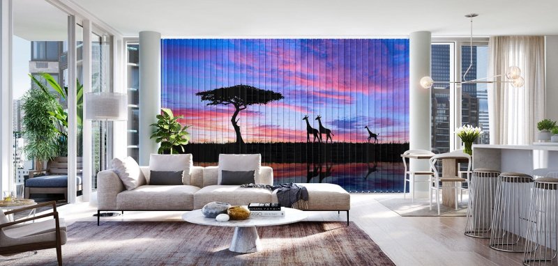 Vertical blinds with photo printing